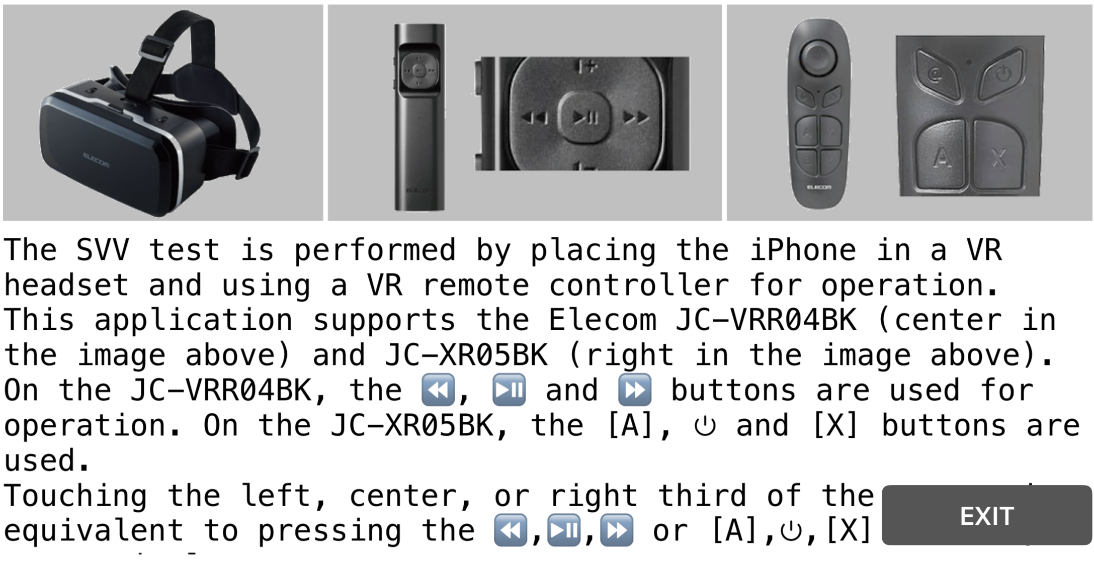 SVV application instructions in English
