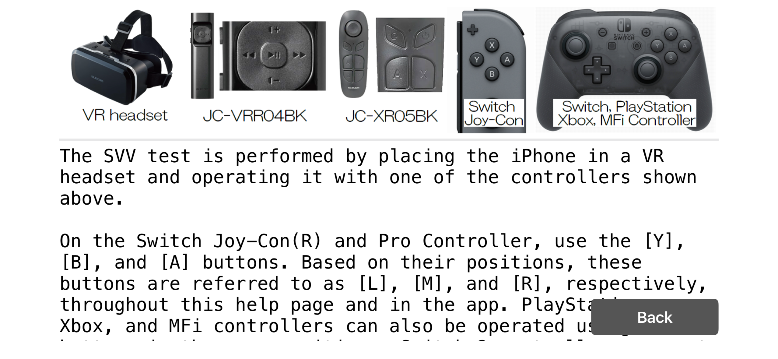 SVV application instructions in English